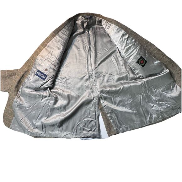 LANDS' END 46L 100% Lambswool Tiroler Loden Plaid Wool Sports Coat Blazer USA - Picture 7 of 15